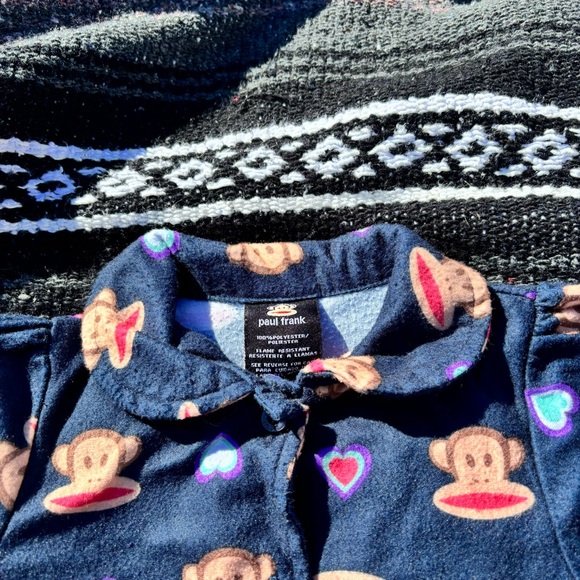 VINTAGE Y2K PAUL FRANK SOCK MONKEY GRAPHIC PRINT PAJAMAS SIZE 18 MONTHS - Picture 5 of 7